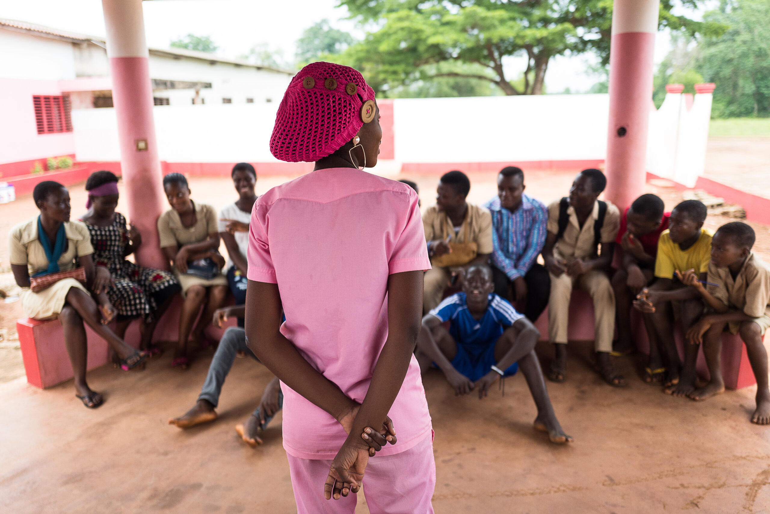 Scenes from a youth center offering FP services and education in Dangbo